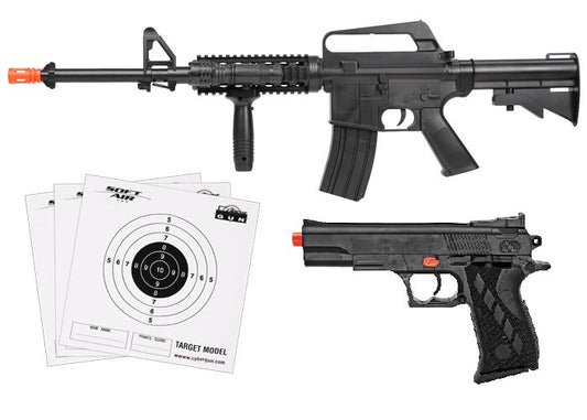 Colt M4 R.I.S Air Rifle & 1911 Colt Pistol Spring Airsoft Players Combo Pack