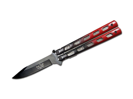 Mock Butterfly Metal Handle Spring Assisted Knife with Belt Clip