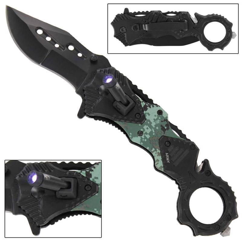 Army Warrior Tactical Emergency Spring Assisted Knife