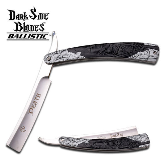 10" Black Reaper Straight Razor Blade Knife