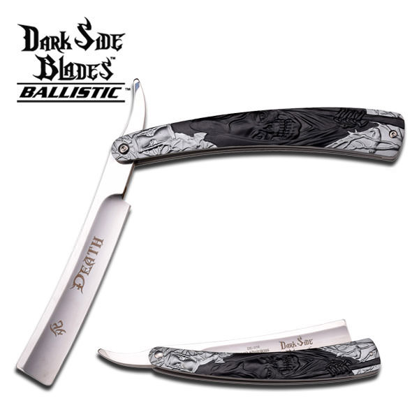 10" Black Reaper Straight Razor Blade Knife