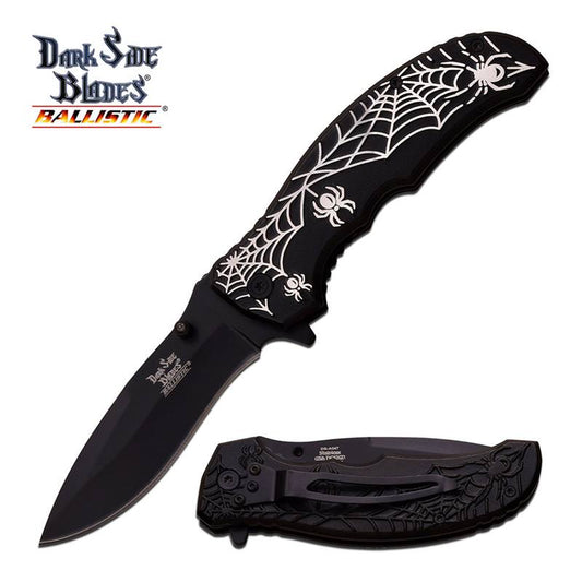 Dark Side Blades Black Spider Spring Assisted Opening Knife