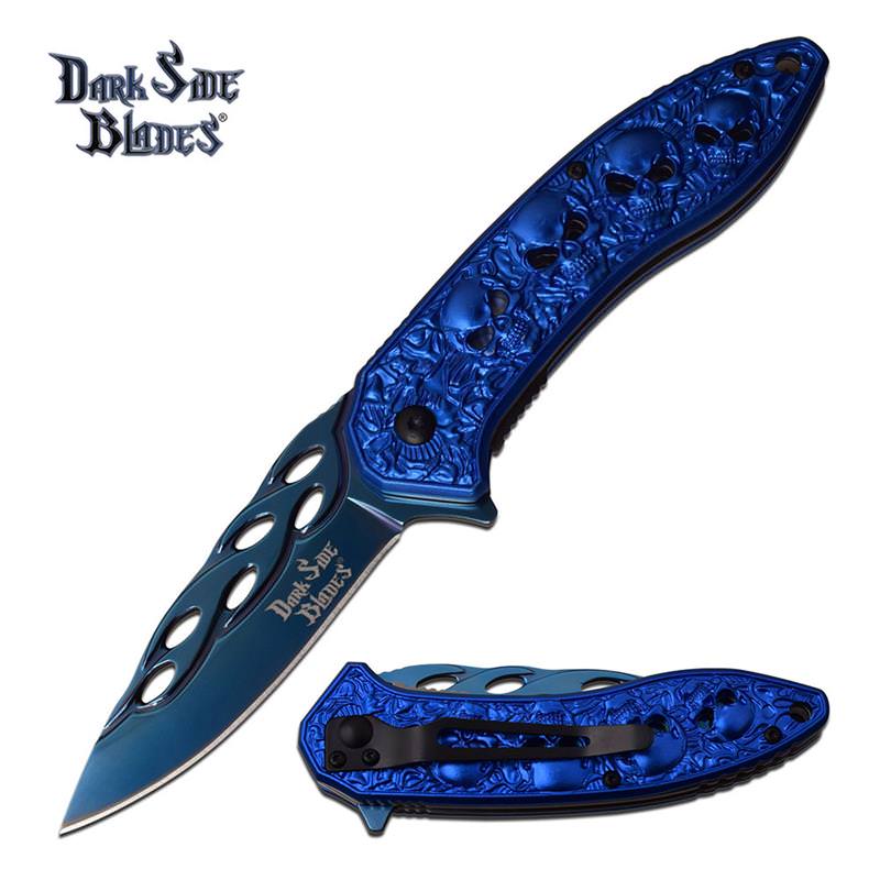 Blue Skull Titanium Nitrite Blade Tactical Spring Assisted Pocket Knife