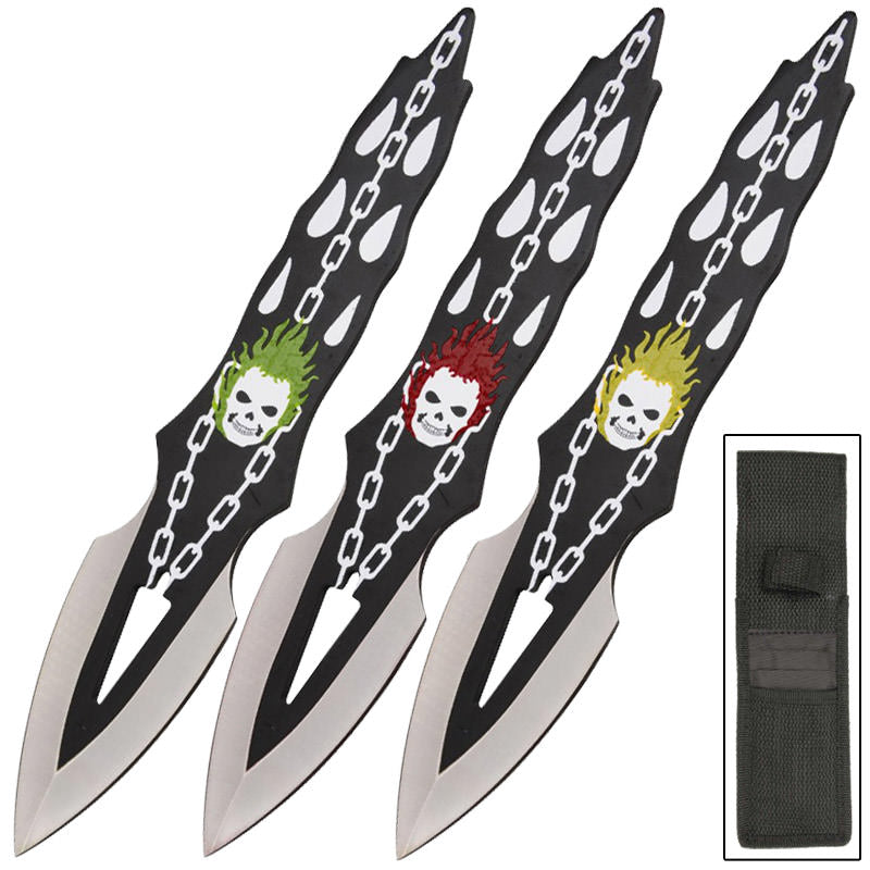 Demon Rider 3 Piece Throwing Knives Set