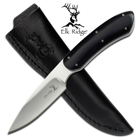 Elk Ridge Fixed Blade Hunting Knife with Mirror Polished Blade