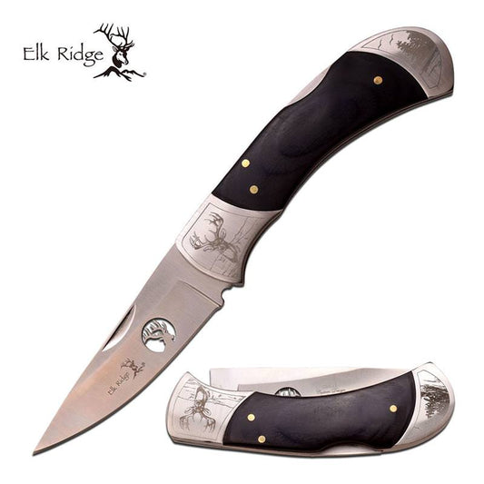 Elk Ridge 4.5" Lockback Folding Dear Artwork Knife