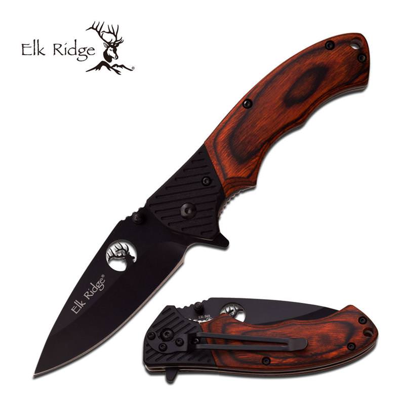 Elk Ridge 4.5" Closed Brownwood Handle Folding Knife