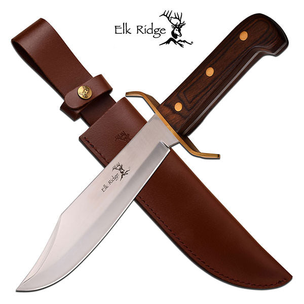 14.5" Custom Chrome Bowie Hunter Knife 4mm Thick Blade Full Tang