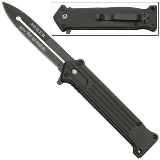All Black Joker Spring Assist 'Legal Automatic' Knife