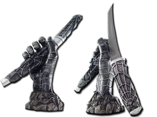 Spider Fury Venom Tanto Dagger Knife 12 Inches Overall With Stand Black