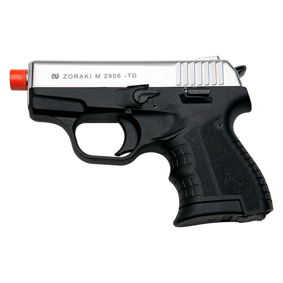 Zoraki M2906 Chrome Finish 9mm Front Firing Blank Gun Semi Automatic Pistol