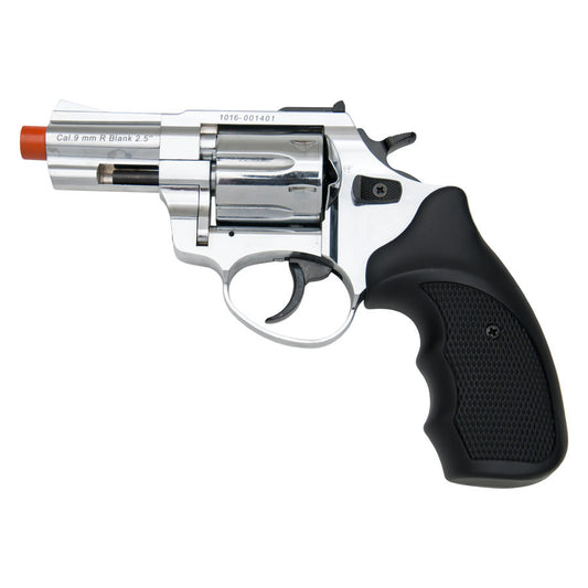 Zoraki R1 2.5" Barrel Revolver Chrome Finish - 9mm Front Firing Blank Gun
