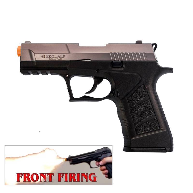 EKOL ALP Fume Finish 9mm Sub-Compact V92F Front Firing Blank Gun