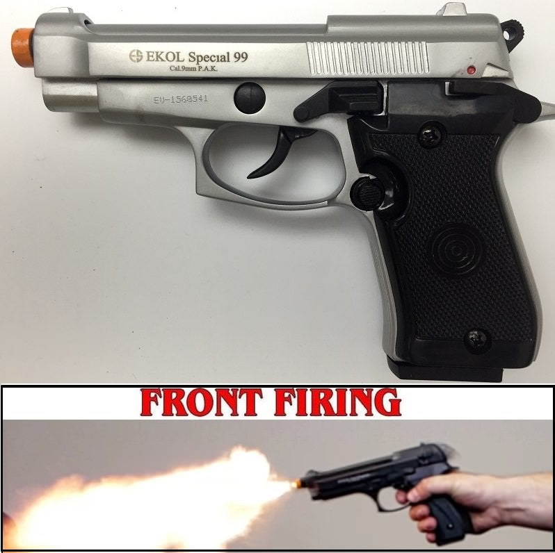 Special 99 V85 Blank Firing Gun Replica Nickel Finish