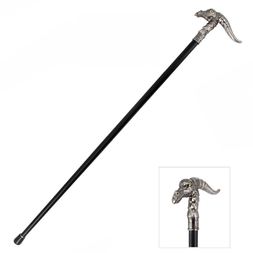 36 Inch Green Eyed Dragon Gentleman's Walking Stick Cane