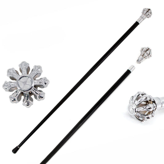 37 Inches Silver Crown Knob Gentleman's Walking Stick