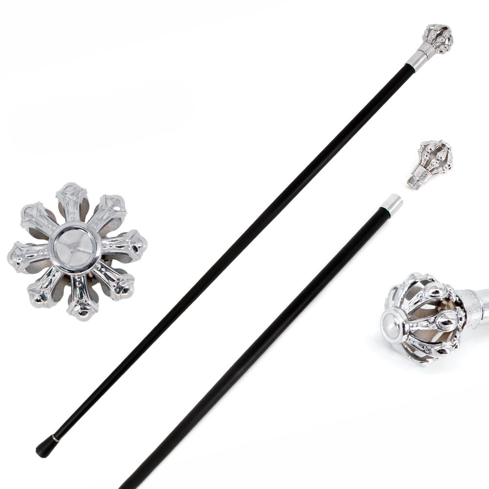 37 Inches Silver Crown Knob Gentleman's Walking Stick