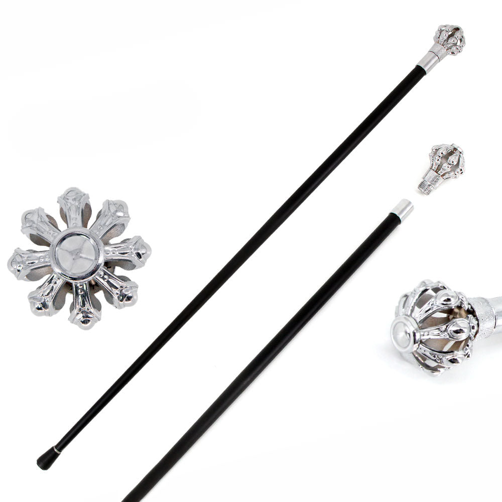 37 Inches Silver Crown Knob Gentleman's Walking Stick