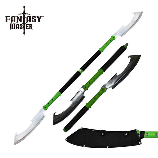 Combat Naginata Double Bladed Zombie Slicer Stick Sword