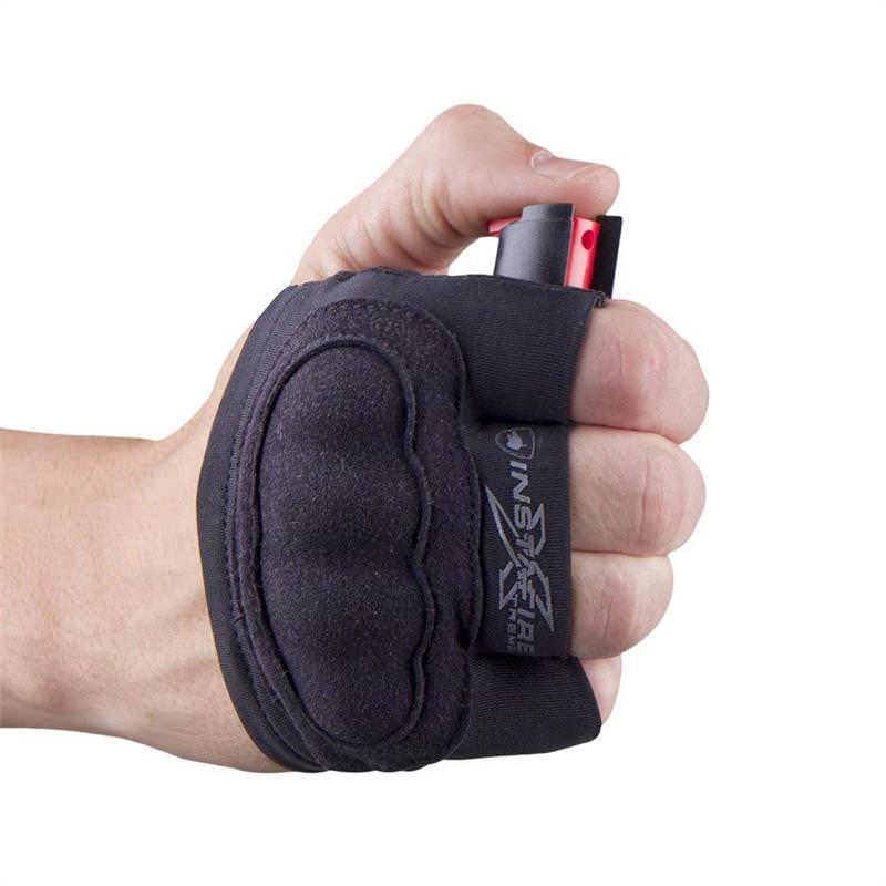 InstaFire Extreme Self Defense Pepper Spray With Knuckle Defense Black