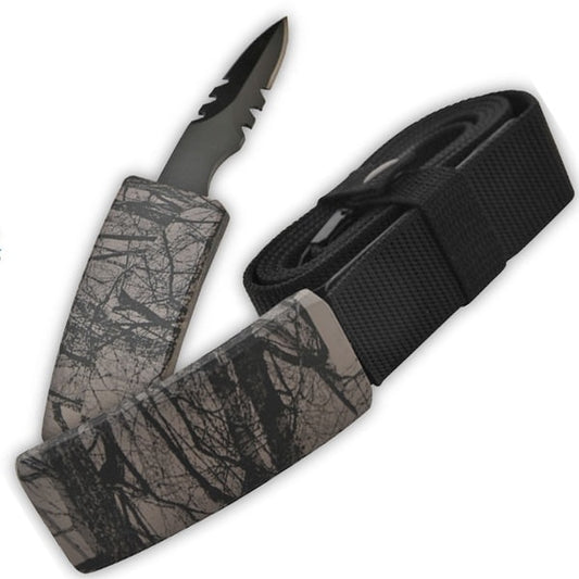 Adjustable Nylon Belt Self Defense Camo Belt Buckle With Hidden Knife