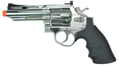 4 Inch Barrel Revolver Green Gas Airsoft Pistol Handgun Silver