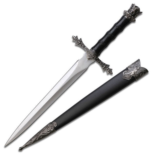 13.5" Black Medieval King Arthur Renaissance Display Dagger