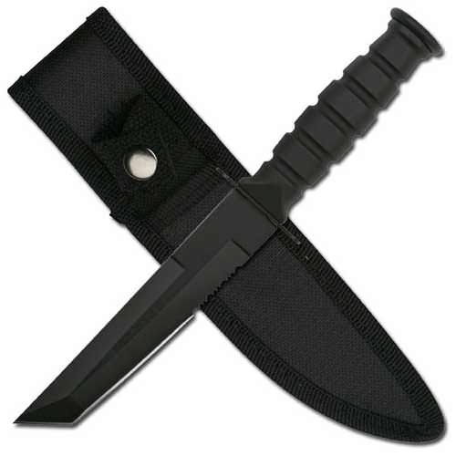 7.5" Miniature Black Tanto Combat Survival Knife