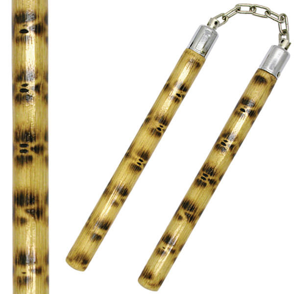 12" Burnt Rattan Wood Nunchaku Chain