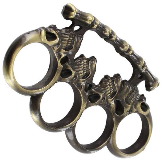 Head Trauma Knuckle Paperweight Antiqued Brass
