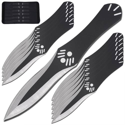 3 Pcs Heavy Duty Aerodynamic Design Throwing Knives Set Black