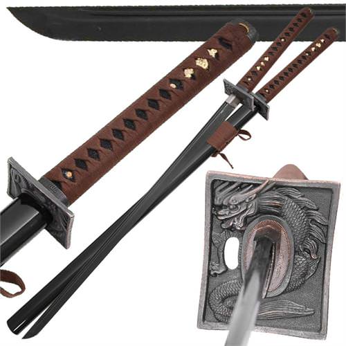 Japanese Black Knight Dragon Warrior 1045 Carbon Steel Katana