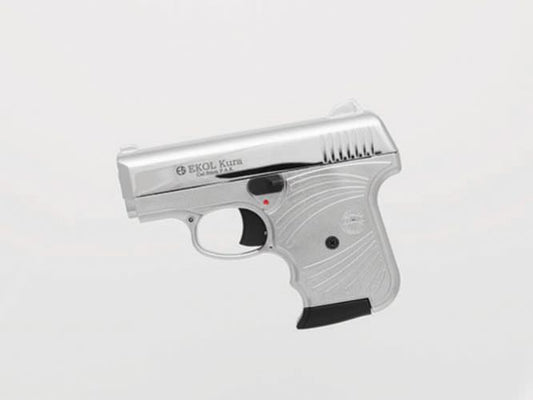Kura Compact Blank Firing 8MM Gun Chrome Finish Starter Pistol