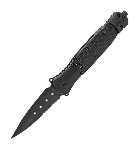 Tactical Survival Combat KNIFE Spring Assist With Built In LED FLASHLIGHT