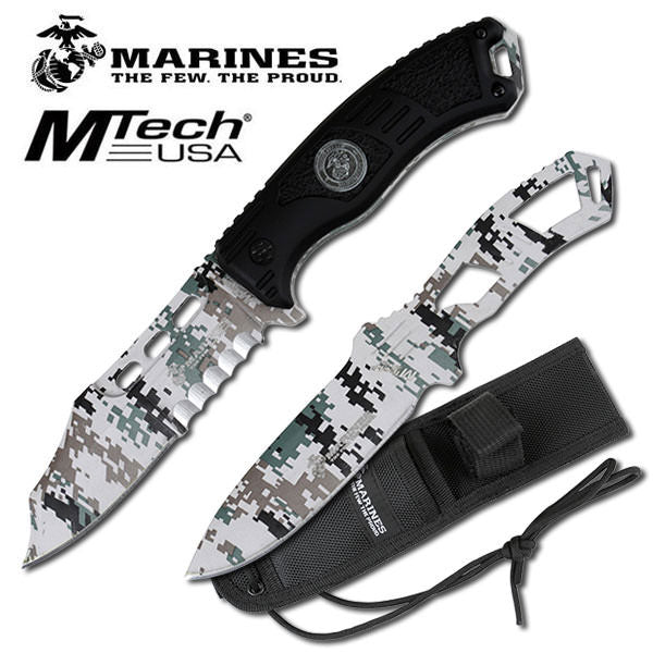 USMC Digital Camo Blade Marines Grunt Fixed Blade Knife Thrower Set