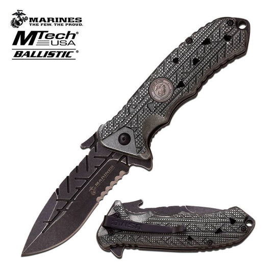 MTech USA US Marines The Few The Proud Spring Assisted Knife Grey Handle