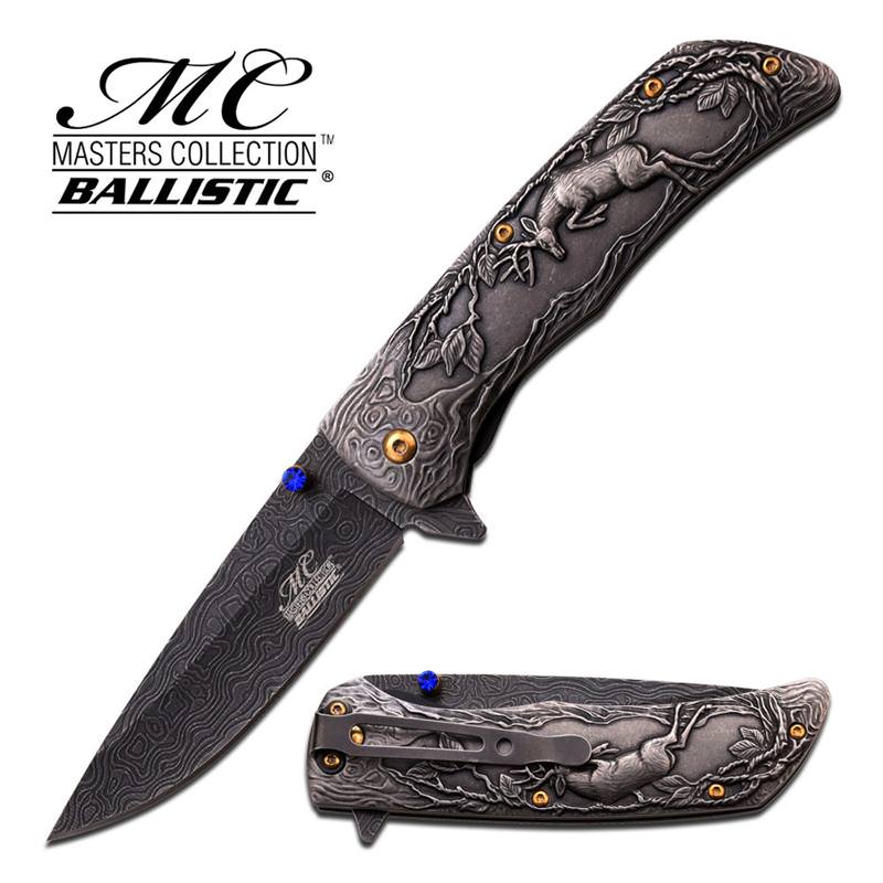 Stone Wash Deer Spring Assist Folder Knife