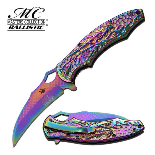Rainbow Dragon Claw Titanium Blade Tactical Spring Assist Pocket Knife