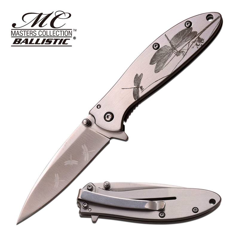 Masters Collection Ballistic Dragonfly Design Assisted Opening Knife Satin