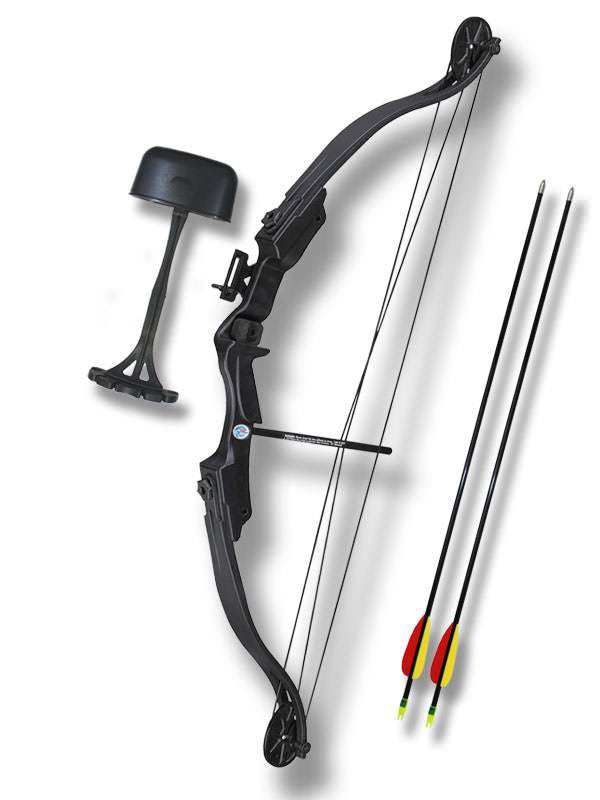 25 lbs 33 Inch Black Compound Bow Archery Set