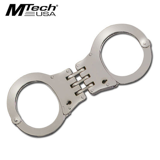 Nickel Plated Double Lock Hinged Handcuffs