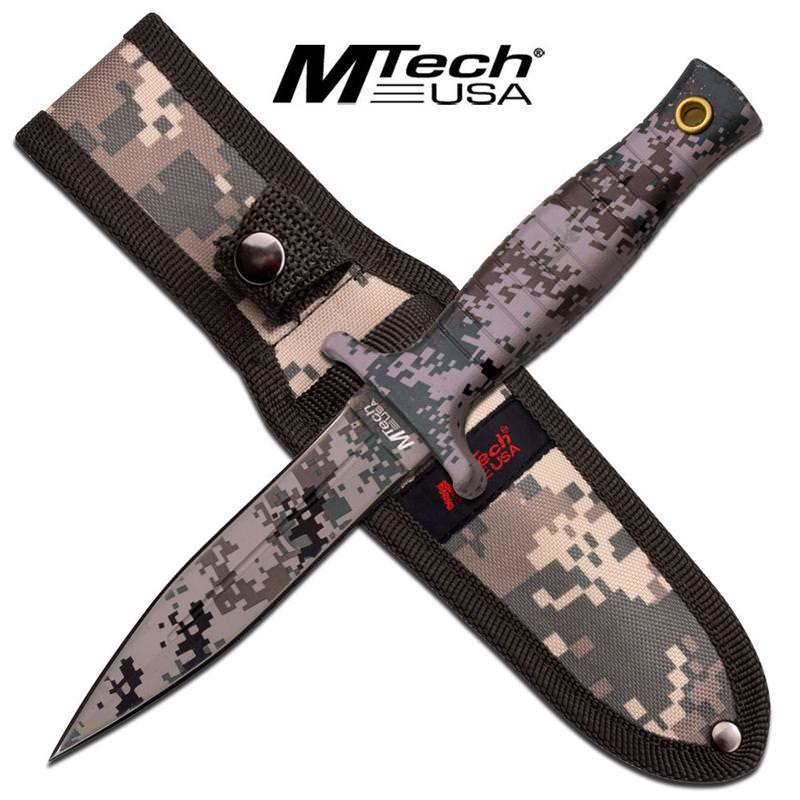 Fixed Blade Double Edge Digital Camo Combat Knife With Nylon Sheath