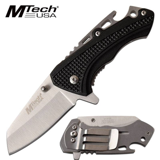 5 Inch Assisted Opening Pocket Knife Bottle Opener Aluminum Handle Black
