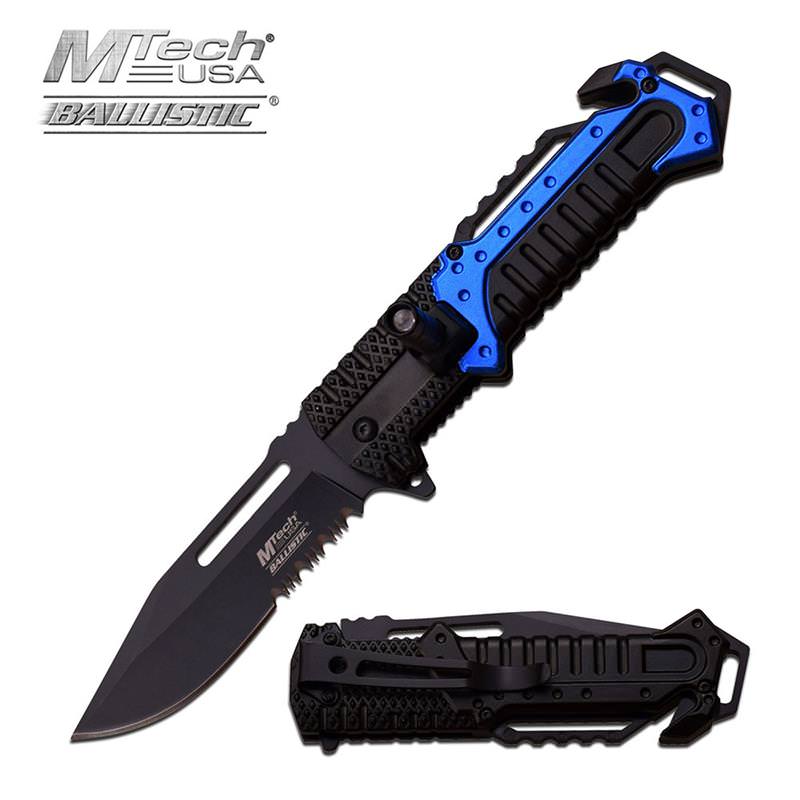 Blue Aluminum Tactical Rescue Assisted Opening Knife