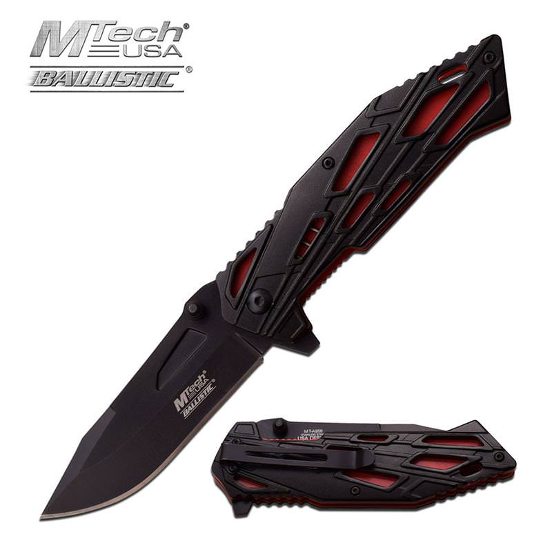 4.7 Inch MTech Ballistic Red Liner Spring Assisted Knife