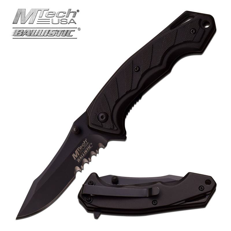 4 Inch Closed MTech USA Black Spring Assisted Knife