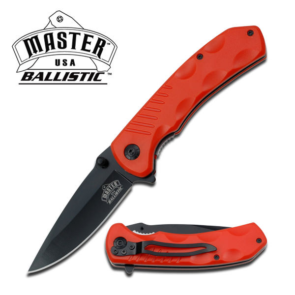 Orange Drop Point Blade Spring Assisted Folding Pocket Knife