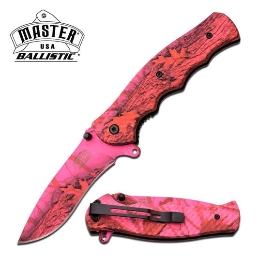 USA Ballistic Pink Camo Tactical Assisted Opening Pocket Hunt Knife