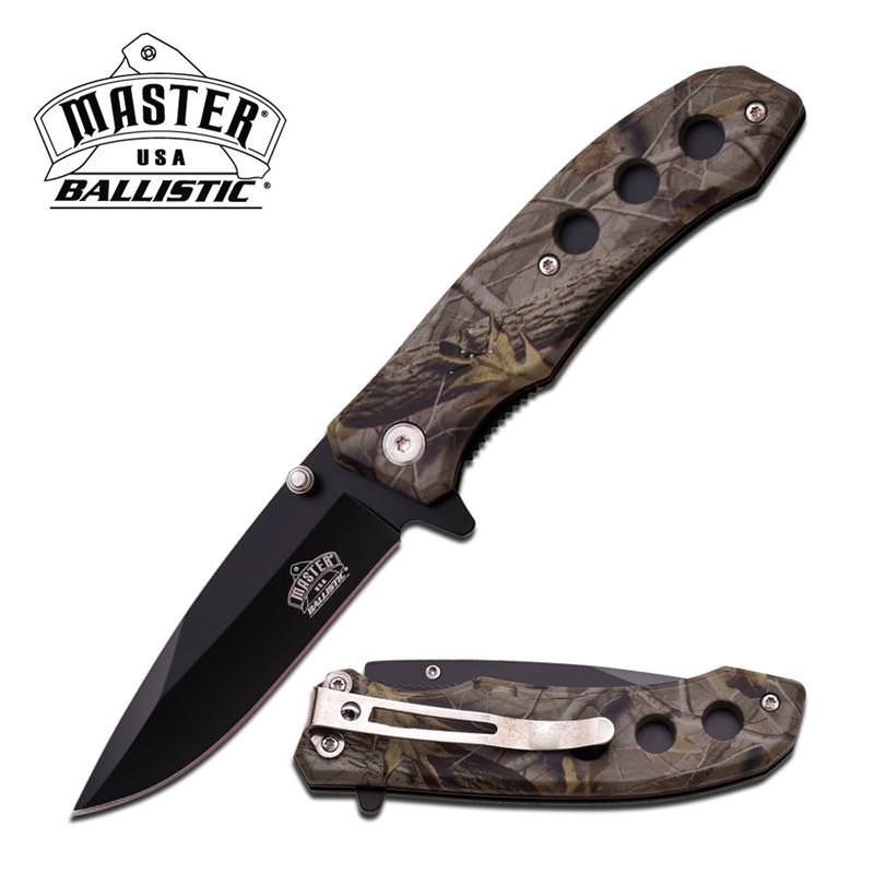 Ballistic Forest Camo Handle Spring Assisted Folding Hunter Knife