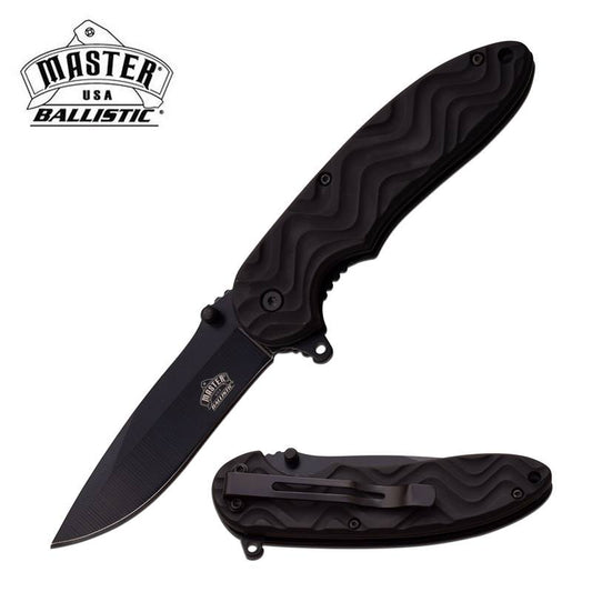 Ballistic Black Blade Tactical Utility Spring Assisted Knife
